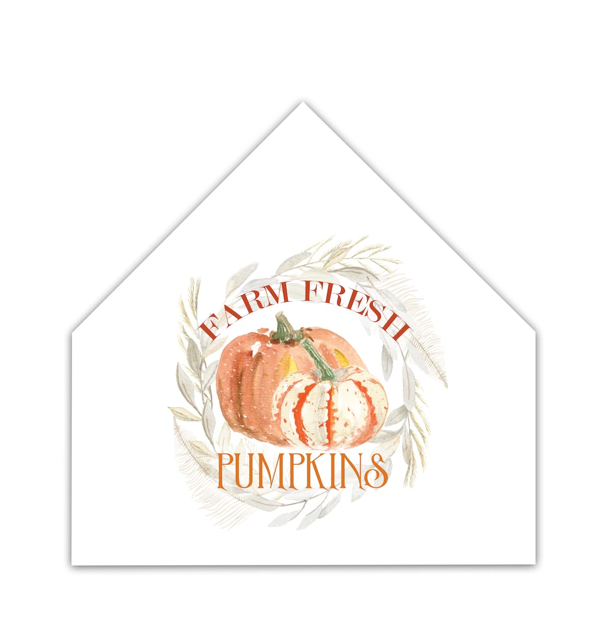 Farm Fresh Pumpkins House Shaped Canvas Wall Accent